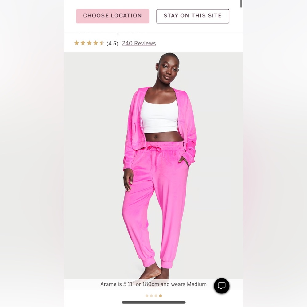 Tracksuit velour pink top and bottom